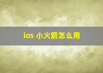 ios 小火箭怎么用